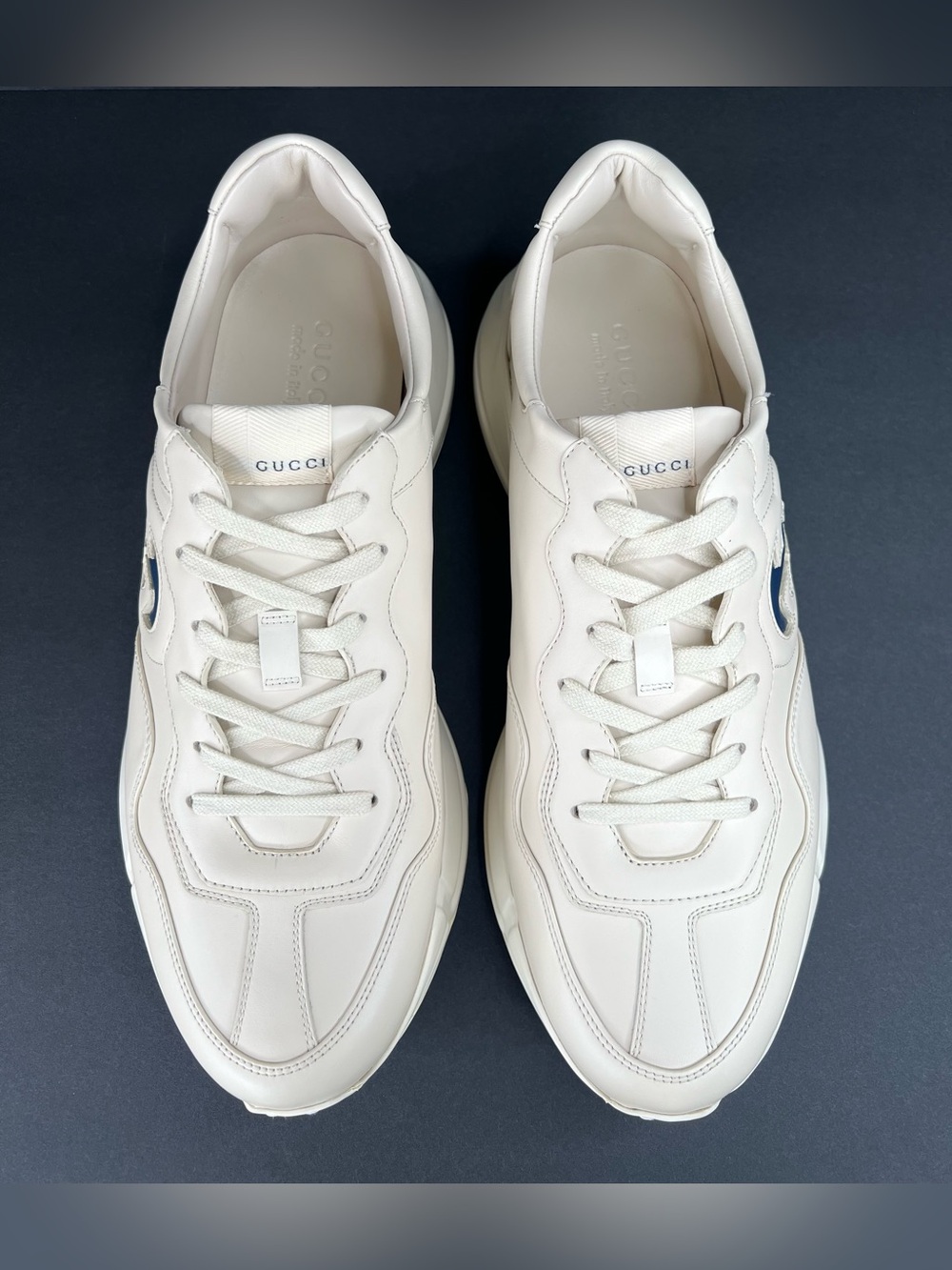 Gucci Rhyton GG Logo Ace Men Leather Sneakers UK 13 - US 13.5 - EU 47 - Picture 5 of 11